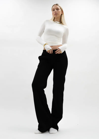 Chloe | Low/mid waist jogger pants off-white (TALL)