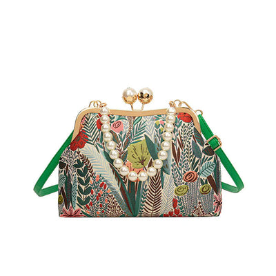 Floral |  Handbag in Vintage Style with Floral Embroidery